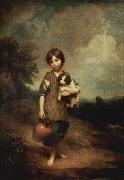 Thomas Gainsborough Cottage Girl with Dog and pitcher oil painting